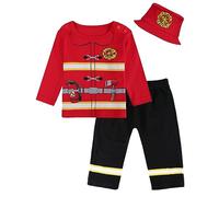 MOMBEBE COSLAND Deguisement Halloween Garcon Fille Costume Carnaval Enfant, Pompier, 12-18 Mois