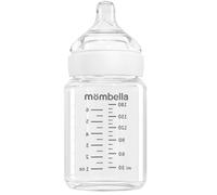 Mombella Glass Classic Feeding Bottle 180ML for Babies 0 Months Up, White