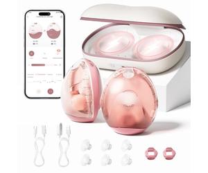 Momcozy Air 1 Tire-Lait Portable Mains Libres Ultra-Fin avec Application | Étage de chargement sans fil, contrôle par application, mode Auto, alerte de remplissage et dessus transparent