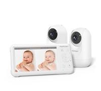 momcozy Babyphone avec 2 caméras, écran divisé 5’’ 1080P, Audio et vidéo, sans WiFi, Batterie 5000mAh, Vision Nocturne Infrarouge, Audio bidirectionnel, portée 960ft