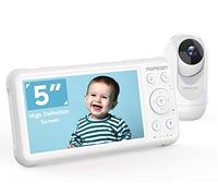 momcozy Babyphone avec caméra Écran 5 Pouces HD 1080P Moniteur bébé sans WLAN Batterie 5000 mAh Audio bidirectionnel Mode Vox IR Vision Nocturne Objectif Grand Angle Portée 960 Pieds sécurité bébé