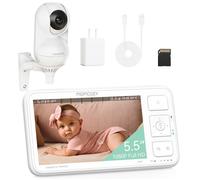 Momcozy Babyphone avec caméra Écran 5.5 Pouces Full HD 1080P Moniteur bébé sans WLAN 5800 mAh Vision Nocturne Claire
