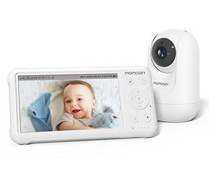 momcozy Babyphone avec caméra Écran 5 Pouces HD 1080P Moniteur bébé sans WLAN Batterie 5000 mAh Audio bidirectionnel Mode Vox IR Vision Nocturne Objectif Grand Angle Portée 960 Pieds BM01