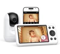 momcozy Babyphone WiFi Caméra, Écran 5" HD 1080P, Batterie 5000mAh, Vox