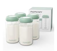Momcozy Biberons de Stockage Lait Maternel (Lot de 4) 丨Biberon Ergonomique 300ml丨Conservation Réfrigérateur/Congélateur丨Sans BPA丨Compatible Refroidisseurs Momcozy