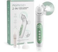 Momcozy BN007 mouche bebe electrique 2-en-1 avec fonction de pulvérisation, 65 kPa de puissance d’aspiration, 4 niveaux réglables, silencieux et portable, avec lumière et musique apaisantes