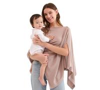 Momcozy Cape Allaitement Bébé, Couverture & Cache en Coton Respirant, Intimité 361°, Poncho/Châle Multi-Usage Portable, Sac à Linge Inclus, Allaitement Accessoires Marron