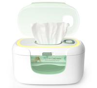 Momcozy Chauffe-lingettes pour bébé, jusqu'à 100 pièces, distributeur de | Veilleuse à 3 niveaux, chauffage rapide en 10 minutes, 4 modes de température, design innovant à ressort, double joints