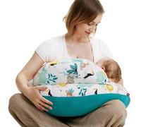 momcozy Coussin d’Allaitement Grande Taille avec Bord de sécurité - Coussin Ergonomique pour Allaitement et positionnement avec Sangle réglable et Housse en Coton Amovible, Forêt et Animaux