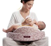 momcozy Coussin d'allaitement Innovant à Protection Sécurisée - Mousse Mémoire Ferme et Élastique - Soutien Stable et Ergonomique- Coussin d'allaitement Plus Large, Réglable, Housse Amovible,Rose