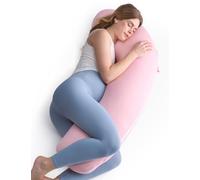 momcozy Coussin de Grossesse en J, pour Dormir sur Le Côté, Rose