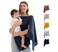 Momcozy Couverture d'allaitement pour allaitement, poncho d'intimité doux et respirant, housse de poussette multi-usage, couverture pour bébé, écharpe élégante, portable, comprend un sac à linge