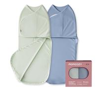 momcozy Couverture Emmaillotage Bébé, Fermeture Silencieuse, Convient aux Nourrissons de 0-3 Mois, Réduit Le Réflexe de Sursaut, Indispensable pour Nouveaux Parents, Paquet de 2, Bleu-Vert