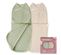 Momcozy Couverture Emmaillotage Bébé pour Nouveau-né, Fermeture Silencieuse, Convient aux de 0-3 Mois, Réduit le Réflexe de Sursaut, Pratique pour les Nouveaux Parents, Paquet de 2, Kaki et Vert Foncé