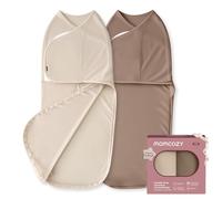 Momcozy Couverture Emmaillotage Bébé pour Nouveau-né, Fermeture Silencieuse, Convient aux de 0-3 Mois, Réduit le Réflexe de Sursaut, Pratique pour les Nouveaux Parents, Paquet de 2,Kaki et Marron Café
