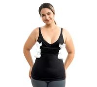 momcozy débardeur Allaitement Femme Mains Libres, Top Tout-en-Un pour Tire-Lait et Allaitement avec Soutien-Gorge intégré et Coques Fixes