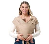 Momcozy Echarpe de Portage Bebe avec Anneaux, 3,6 à 15 kg, Beige sable