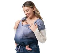 Momcozy Echarpe de Portage Bebe avec Anneaux, 3,6 à 15 kg, Bleu ardoise
