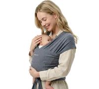 Momcozy Echarpe de Portage Bebe avec Anneaux, Sling Bébé, 3,6 à 15 kg, Gris