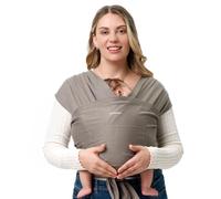 Momcozy Écharpe de Portage Bébé pour Nouveau-nés-Écharpe à Anneaux Facile à Enfiler, Écharpe de Portage Respirante pour Garder les Mains Libres-Porte-bébé Réglable de 3,6 à 15 kg (Gris taupe)