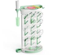 momcozy Égouttoir Vertical Grande Capacité pour Biberons (18 unités) - Design Modulable Compact avec Porte-Brosse Intégré - Sèche-biberons pour Tétines, Tire-Lait et Accessoires