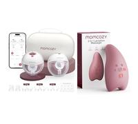 Momcozy Ensemble M5 Smart Tire-Lait Portable Sans Fil et Masseur d’Allaitement A1Pro, Contrôle via Application, 3 Modes 9 Niveaux, Téterelle 24 mm, Rouge
