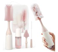 Momcozy Kit de brosse à biberon, design innovant à pression pour un meilleur nettoyage, brosse à biberon, tire-lait, et plus encore, peut générer de la mousse pour un meilleur nettoyage