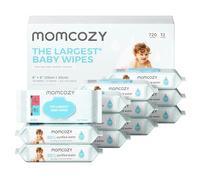 Momcozy Lingettes pour bébé - Design extra large, 99% à base d'eau, non parfumées et hypoallergéniques, lingettes nettoyantes et hydratantes pour bébé pour peaux sensibles, 12 paquets à rabat (720