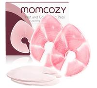 Momcozy Lot de 2 grands packs de thérapie mammaire, coussinets chauds et froids avec 2 housses souples, essentiels pour l'allaitement, rose