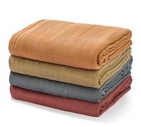 momcozy Lot de 4 Langes Bebe 120x120 cm, Couverture Emmaillotage Bebe en Coton et Bambou, Doux et Doux pour la Peau, Essentiels pour Les Nouveau-nés