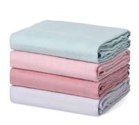 momcozy Lot de 4 Langes Bebe 120x120 cm, Couverture Emmaillotage Bebe en Coton et Bambou, Doux et Doux pour la Peau, Essentiels pour Les Nouveau-nés