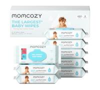 Momcozy Lot de 8 paquets de lingettes nettoyantes pour bébé - Design extra large - 99 % à base d'eau - Sans parfum et hypoallergéniques - Lingettes nettoyantes et hydratantes pour peaux sensibles