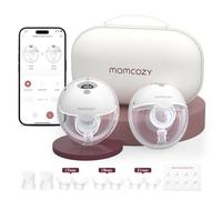 Momcozy M5 Smart Tire-lait Électrique Main Libre, Tire-lait Portable Contrôlé par Application, Pompe Électrique Sans Fil, 3 Modes 9 Niveaux d’Aspiration, Téterelle 24 mm(Gris, 2 Pièces)