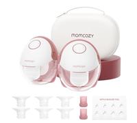 Momcozy M6 Tire Lait Electrique Main Libre, 295 mmHg,Rouge, Lot de 2