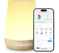 momcozy Machine à bruit blanc pour bébé avec veilleuse, entraîneur de sommeil avec 34 sons apaisants, minuterie, télécommande par application, routine de sommeil personnelle (grain de bois)
