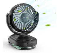 momcozy Mini Ventilateur Portable avec Clip - 4 Vitesses, Ultra Léger 118g, Rechargeable et Rotatif | Ventilateur de Poussette, Sac à Langer, Porte-bébé, Siège | Sécurité Écart ≤4,5mm