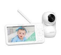 Momcozy Moniteur bébé mural 5,5-pouces 1080P sans Wi-Fi 5800 mAh Infrarouge Audio bidirectionnel 1640 pi Photo