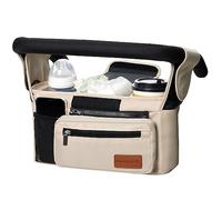 momcozy Organisateur de poussette universel avec porte-gobelet isolé, Sac pour poussette Accessoires pour bébé avec poche zippée, bandoulière et espace de rangement pour couches&téléphones portables