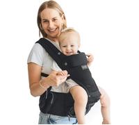 Momcozy Porte-bébé et siège de hanche 2-en-1 AIR, tissu aspect coton, HC002 - Noir