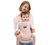 Momcozy Porte-bébé avec coussin de hanche, 2 en 1, réglable et amovible, jusqu'à 20 kg, aide de portage respirant avec soutien lombaire pour parents, nouveau-nés et tout-petits, rose