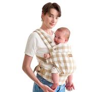 Momcozy Porte-bébé en coton naturel : particulièrement durable, ergonomique, léger et confortable - Mains libres pour les mamans et les papas - Carreaux ardoises