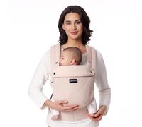 Momcozy Porte-bébé en maille respirante - Porte-bébé en maille légère et respirante - Porte-bébé ergonomique - Avec dos en X et soutien lombaire amélioré - Pour un confort toute l'année - Rose