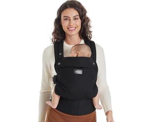 Momcozy Porte Bebe Ergonomique 100% Coton, Noir, 3-24 Mois, 3,2-20 kg