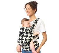 Momcozy Porte-bébé - Ergonomique, confortable et léger, adapté aux bébés de 3 à 20 kg, facile à enfiler, idéal pour une parentalité mains libres, motif pied-de-poule