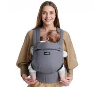 Momcozy Porte-bébé - Ergonomique, confortable et léger, adapté aux bébés de 3 à 20 kg, facile à enfiler, idéal pour une parentalité mains libres, Gris