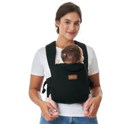 Momcozy Porte-bébé nouveau-né dès la naissance | Aide ergonomique avec appui-nuque | Léger et sûr (3,5 à 11 kg), noir