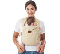 Momcozy Porte-bébé nouveau-né dès la naissance | Aide ergonomique avec appui-nuque | Léger et sûr (3,5 à 11 kg), kaki