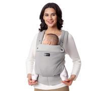 Momcozy Porte Bebe - Porte Bebe Léger et Respirant en Maille, Porte Bebe Ergonomique pour 3-24 Mois, avec Design Dos en X et Soutien Lombaire Amélioré, Confort Toute l’Année, Gris Maille aérée