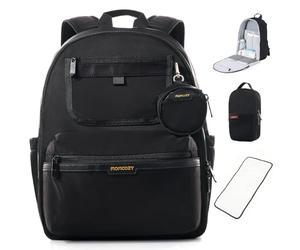 momcozy Sac à Langer Bébé à Dos - Nylon Premium, Léger et Élégant, Grandes Poches de Rangement, Ergonomique pour des Sorties Faciles - Tapis à Langer, Sangles Poussette, Étui Tétine, Essentiel Voyage