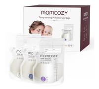 Momcozy Sachets de Congélation Lait Maternel à Versement Facile, 250 ml, Indicateur de Température, 200 Unités, Auto-Stable, Allaitement Sans Fuite, Pré-stérilisé pour Congélateur, Recyclable Sans BPA